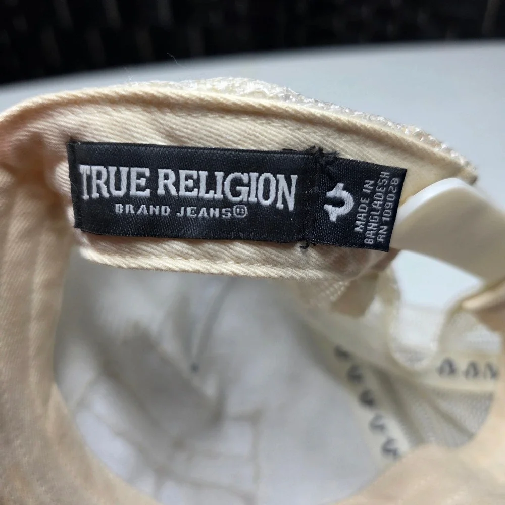 True Religion World Tour Mesh Trucker Hat Navy Red White Snapback OS